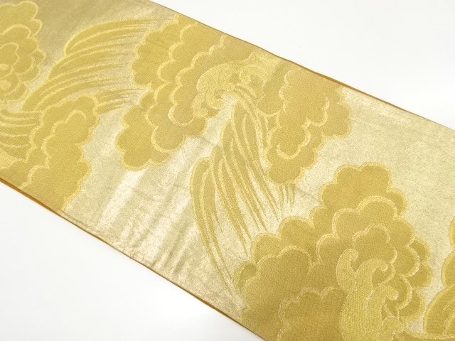 JAPANESE KIMONO / ANTIQUE FUKURO OBI / WOVEN CLOUD